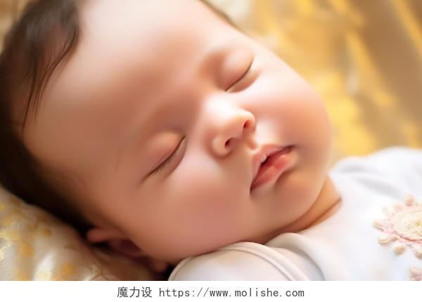 闭眼熟睡的婴儿新生儿宝宝